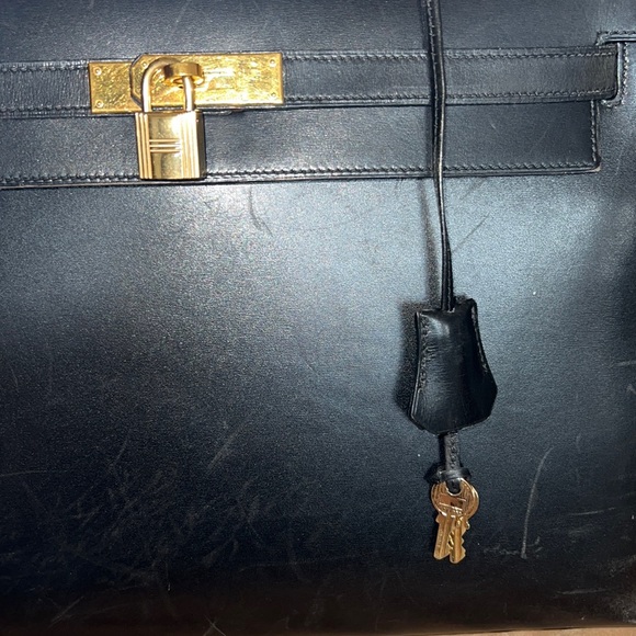 Hermes Kelly Sellier 35 in Black Box leather - Picture 4 of 16